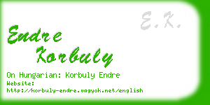 endre korbuly business card